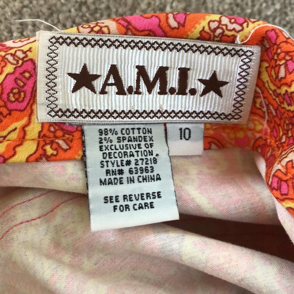 A.M.I. Paisly Skirt Size 10 - Picture 5 of 5